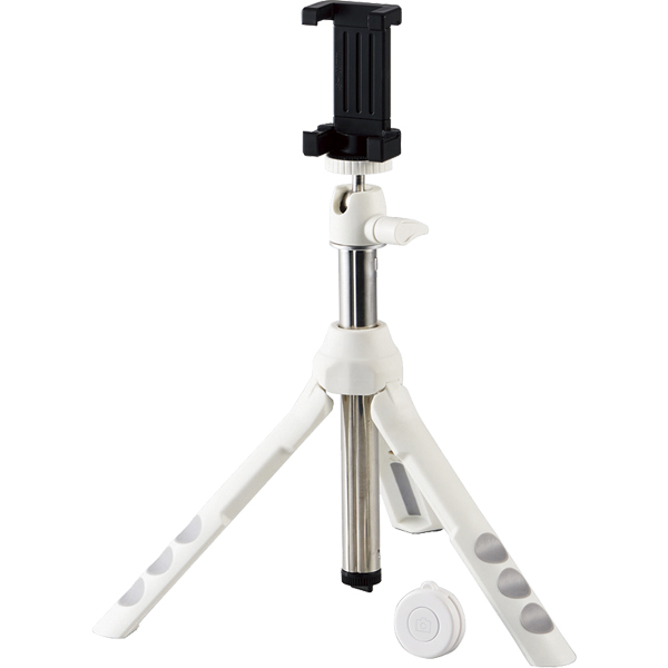 スマートフォン用2way三脚/Bluetoothリモコン付/ホワイト