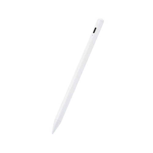 タッチペン/スタイラス/充電式/iPad専用/パームリジェクション対応/磁気吸着/USB-C充電/ペン先交換可能/ホワイト