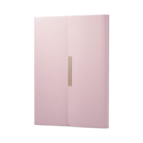 iPad 第10世代用フラップケース/ソフトレザー/&me/Apple Pencil収納/ミラー付/アッシュピンク