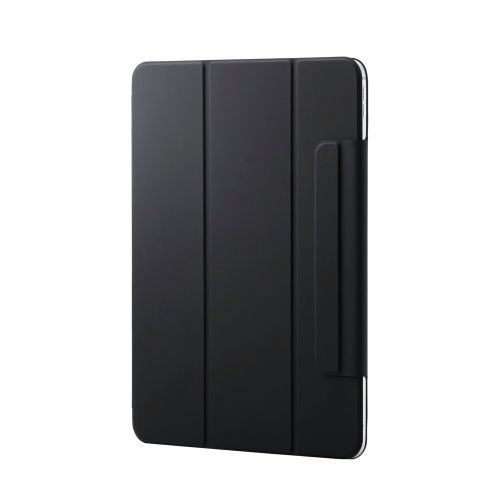 13インチiPad Pro(M4)/フラップケース/超薄型/ソフトレザー/マグネット装着/スリープ対応/ブラック