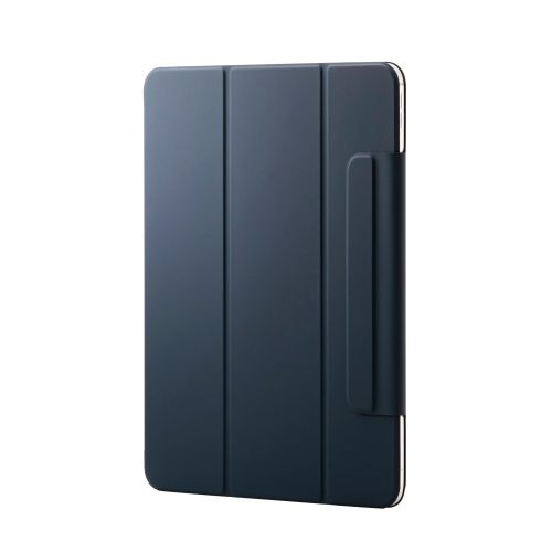 13インチiPad Pro(M4)/フラップケース/超薄型/ソフトレザー/マグネット装着/スリープ対応/ネイビー