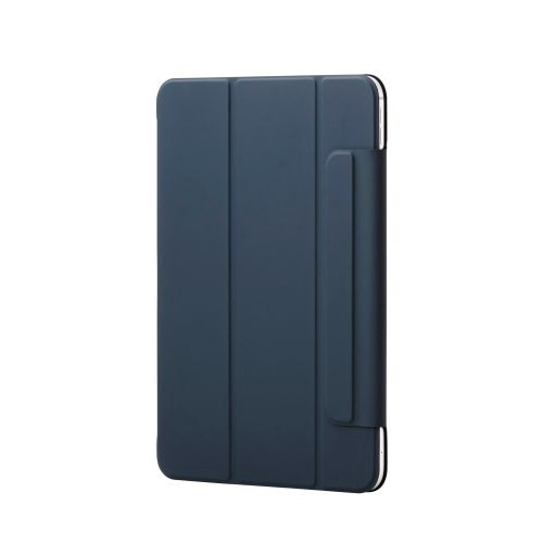 11インチiPad Pro(M4)/フラップケース/超薄型/ソフトレザー/マグネット装着/スリープ対応/ネイビー