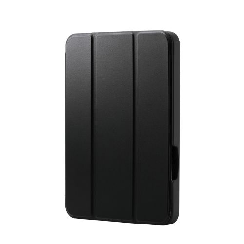 8.3インチiPad mini(A17 Pro)/フラップケース/衝撃吸収/Apple Pencil収納/スリープ対応/ブラック