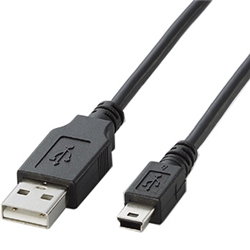 タブレットPC用USBケーブル/USB(A)オス-USB(mini-B)オス/1.0m/ブラック