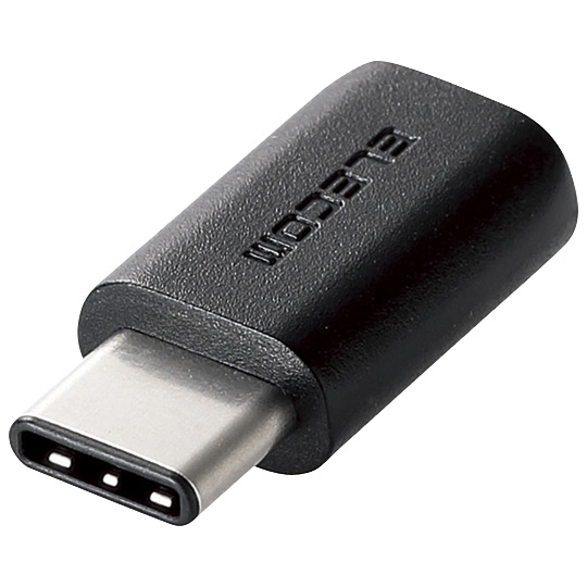 タブレット用USB2.0変換アダプタ/Type-C - microBメス/ブラック