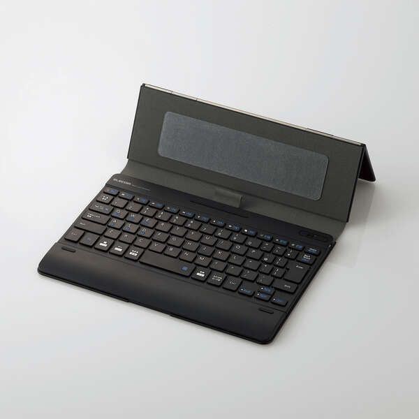 Bluetoothキーボード/ケース一体型/無段階角度調整/マルチペアリング対応/汎用/ブラック