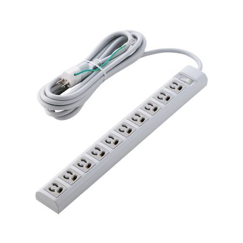 OAタップ/3P/10個口/マグネット/抜け止め/スイッチ/簡易/5m