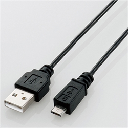 スマートフォン対応極細Micro-USB(A-MicroB)ケーブル/0.5m/ブラック