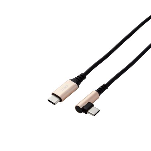 ILMF/USB2.0ケーブル/C-Cタイプ/L字コネクタ/認証品/USB Power Delivery対応/3A出力/2.0m/ブラック