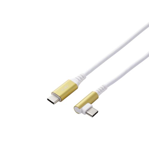 ILMF/USB2.0ケーブル/C-Cタイプ/L字コネクタ/認証品/USB Power Delivery対応/3A出力/2.0m/イエロー