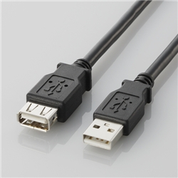 USB2.0準拠 延長ケーブル Aタイプ/1.0m(ブラック)