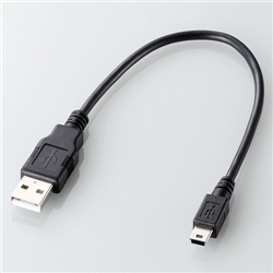 USB2.0ケーブル/ゲーム用/A-miniBタイプ/0.25m/ブラック