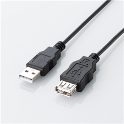 エコUSB2.0延長ケーブル/A-Aメスタイプ/エコ/1.5m/ブラック