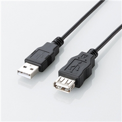エコUSB2.0延長ケーブル/A-Aメスタイプ/エコ/2m/ブラック