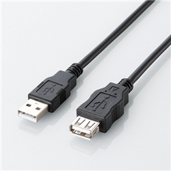 エコUSB2.0延長ケーブル/A-Aメスタイプ/エコ/5m/ブラック