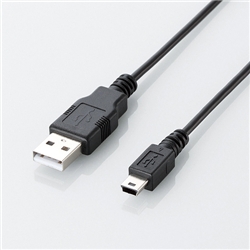 エコUSB2.0ケーブル/A-miniBタイプ/エコ/0.5m/ブラック