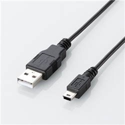 エコUSB2.0ケーブル/A-miniBタイプ/エコ/1m/ブラック