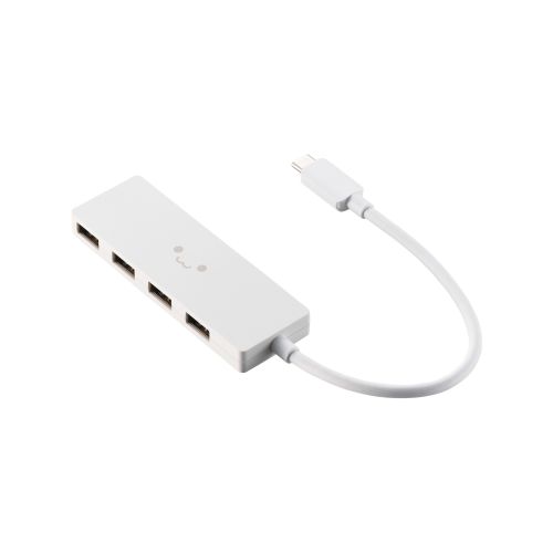 USB HUB/USB-C/USB2.0/バスパワー/4ポート/15cm/ホワイトフェイス