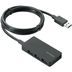 USB3.0ハブ/ACアダプタ付/セルフパワー/4ポート/ブラック