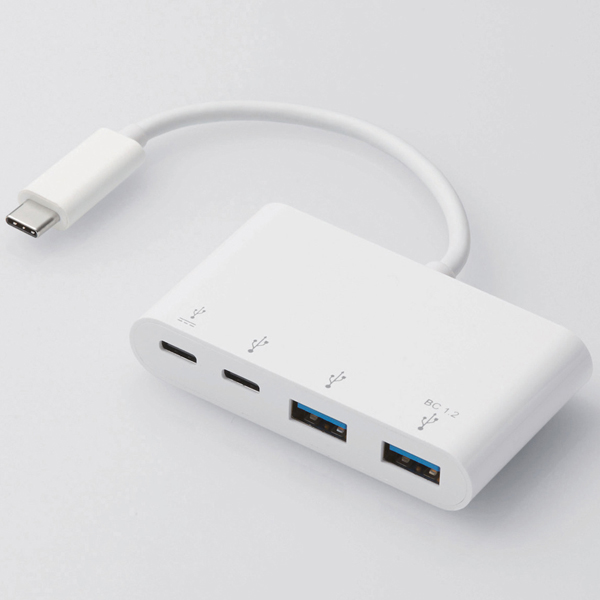 USBHUB/USB3.1(Gen1)/USB Power Delivery対応/Type-Cコネクタ/Aメス2ポート/Cメス2ポート/バスパワー/ホワイト