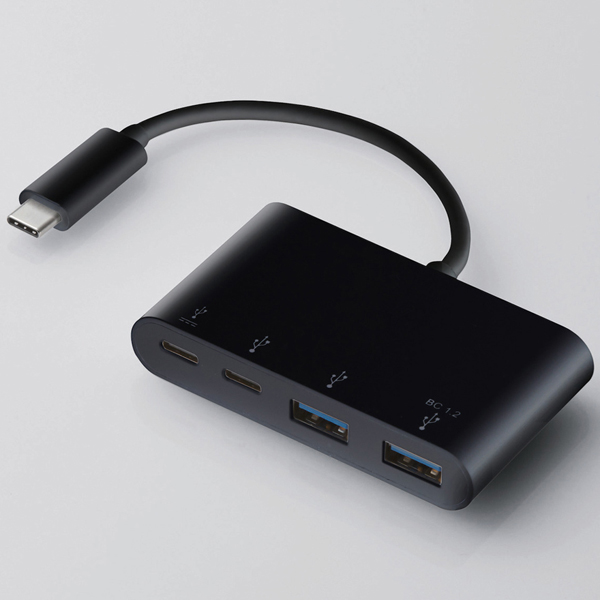 USBHUB/USB3.1(Gen2)/USB Power Delivery対応/Type-Cコネクタ/Aメス2ポート/Cメス2ポート/バスパワー/ブラック