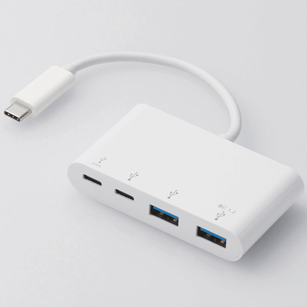USBHUB/USB3.1(Gen2)/USB Power Delivery対応/Type-Cコネクタ/Aメス2ポート/Cメス2ポート/バスパワー/ホワイト