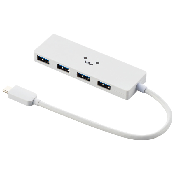 USB3.1(Gen1)HUB/Type-C/Aメス4ポート/バスパワー/15cmケーブル/ホワイトフェイス