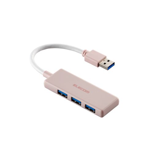 USB HUB/USB5Gbps/バスパワー/3ポート/ピンク