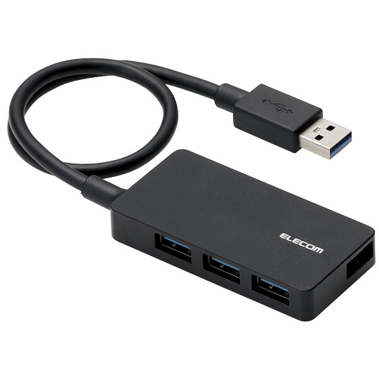 USB3.0ハブ/セルフパワー/タブレット向け/4ポート/ブラック