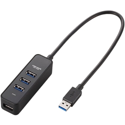 USB3.0ハブ/マグネット付/バスパワー専用/4ポート/ブラック