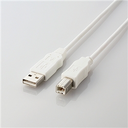 EU RoHS指令準拠 USB2.0ケーブル ABタイプ/1.0m(ホワイト)