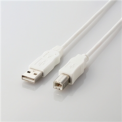 EU RoHS指令準拠 USB2.0ケーブル ABタイプ/3.0m(ホワイト)