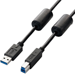 フェライトコア付きUSB3.0ケーブル(A-B)/3.0m/ブラック