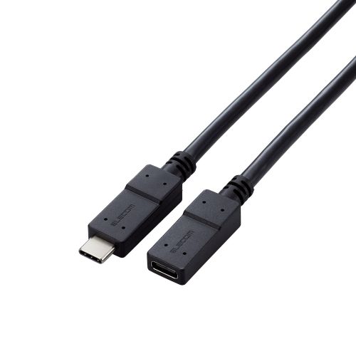 USB延長ケーブル/5Gbps/C-Cメスタイプ/USB Power Delivery対応/ノーマル/0.5m/ブラック