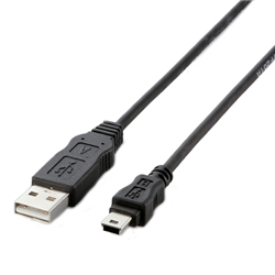 EU RoHS指令準拠USBケーブル A:miniB/1.0m(ブラック)