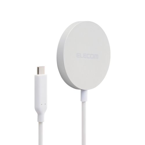 マグネットQi2.2規格対応ワイヤレス充電器/25W/卓上/1m/シルバー