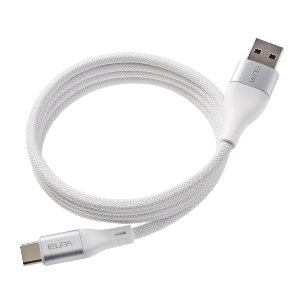 マグピタ マグネットUSBケーブル 丸形 ラウンド PD60W A＆C to C 1.0m ホワイト