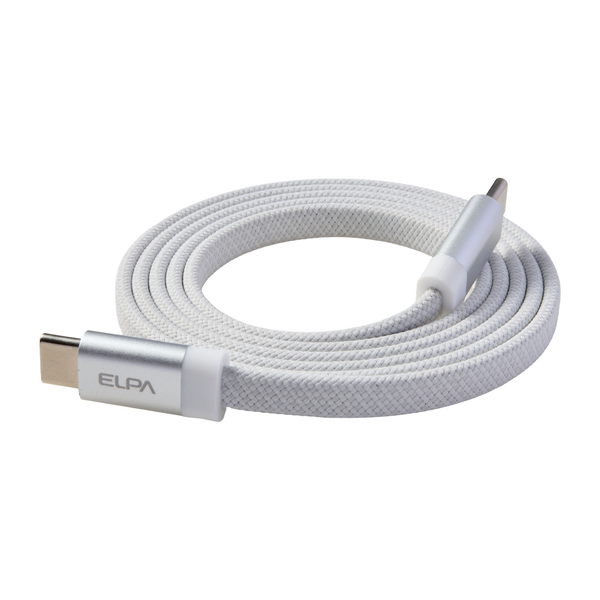 マグピタ マグネットUSBケーブル 平形 フラット PD60W C to C 1.0m ホワイト