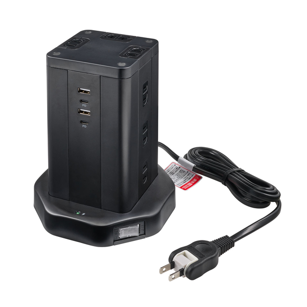 タワー型USBタップ PD40W ブラック