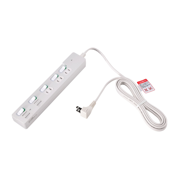 個別スイッチ付USBタップ 3m ホワイト
