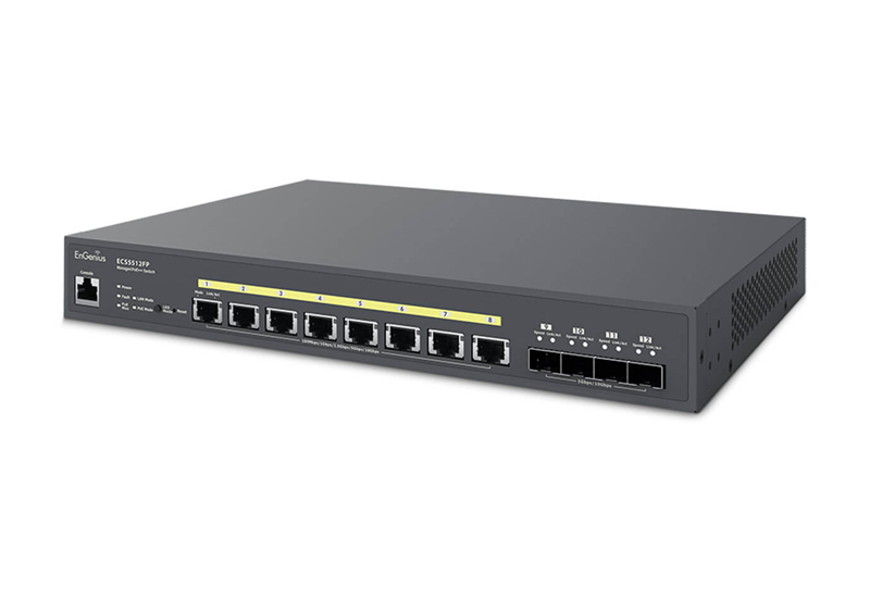 10G L2スイッチ、8ポート(10G)、4ポート(SFP+ Ports)、410W PoE++
