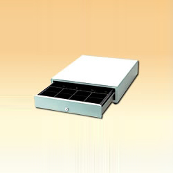 キャッシュドロア(中型)/TMプリンタ接続用/4札8硬貨/クールホワイト