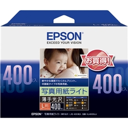 カラリオプリンター用 写真用紙ライト<薄手光沢>/L判/400枚入り