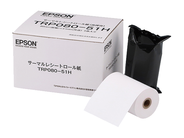 TM-P80シリーズ用 サーマルレシートロール紙/高保存タイプ/80mm幅/5巻入り
