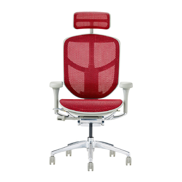 EJ2-HAM-GF-RD【PU】 エルゴヒューマン エンジョイⅡ ハイタイプ グレーフレーム/レッド