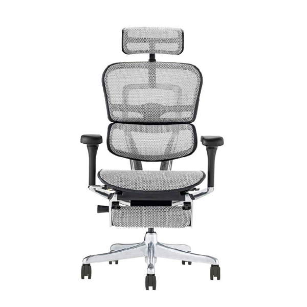 EHP2-LPL-DR-BF-WH【PU】新基盤 エルゴヒューマン プロII ハイタイプ オットマン付 新基盤 ブラックフレーム/ホワイト