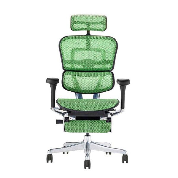 EHP2-LPL-DR-BF-GN【PU】新基盤 エルゴヒューマン プロII ハイタイプ オットマン付 新基盤 ブラックフレーム/グリーン