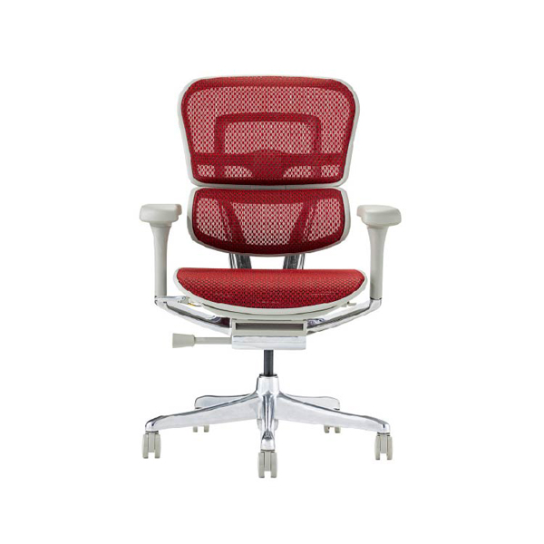 EHP2-LAM-DR-GF-RD【PU】新基盤 エルゴヒューマン プロII ロータイプ オットマン付 新基盤 グレーフレーム/レッド