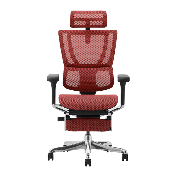 FIT2-LPL-DR-BF-RD【新基盤】 エルゴヒューマン フィットⅡ ハイタイプ オットマン付 新基盤 ブラックフレーム/レッド