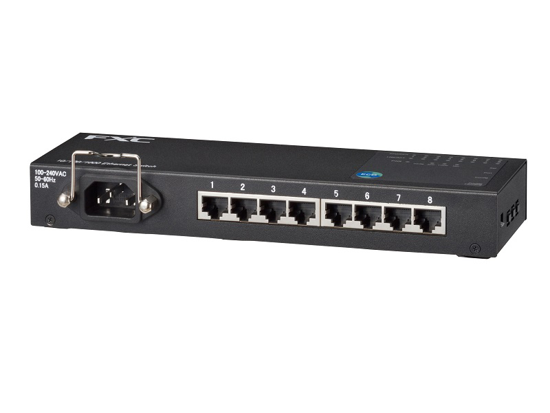 8ポート 10/100/1000Mbps マニュアル設定対応タップ型イーサネットスイッチ